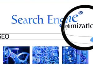 picture of search engine home page through a magnifying glas